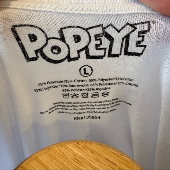 Popeye Cartoon Graphic Long Sleeve Shirt Sz L - Picture 10 of 10